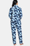 Zivame Soft Snuggles Fur Fabric Loungewear Set - Medieval Blue — thumbnail 3